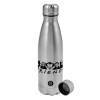 Metallic water bottle, stainless steel, 750ml