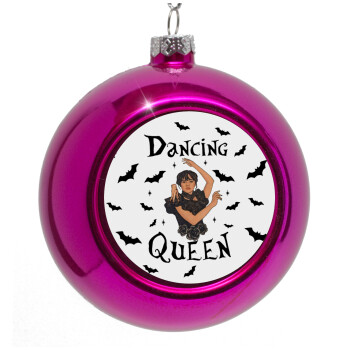 Wednesday Addams Dance, Purple Christmas tree ornament bauble 8cm