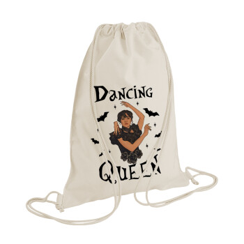 Wednesday Addams Dance, Backpack bag GYMBAG natural (28x40cm)