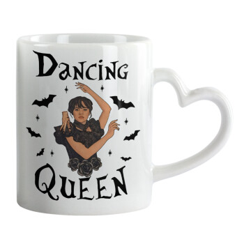 Wednesday Addams Dance, Mug heart handle, ceramic, 330ml