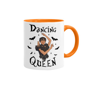 Wednesday Addams Dance, Mug colored orange, ceramic, 330ml