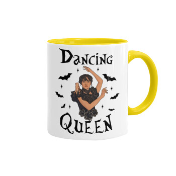 Wednesday Addams Dance, Mug colored yellow, ceramic, 330ml