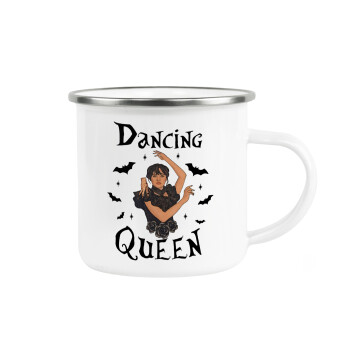 Wednesday Addams Dance, Metallic enamel cup white 360ml