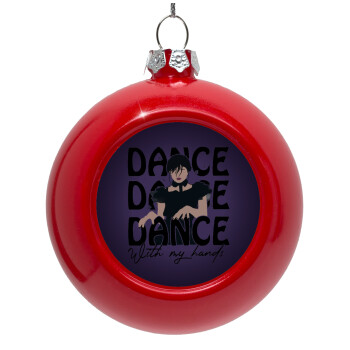 Wednesday dance dance dance, Red Christmas tree ornament bauble 8cm