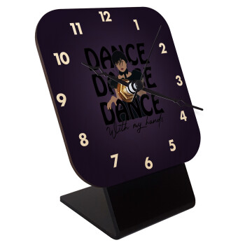 Wednesday dance dance dance, Quartz Table clock in natural wood (10cm)