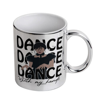 Wednesday dance dance dance, Mug ceramic, silver mirror, 330ml