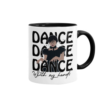 Wednesday dance dance dance, Mug colored black, ceramic, 330ml