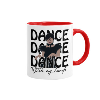 Wednesday dance dance dance, Mug colored red, ceramic, 330ml