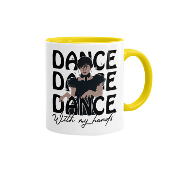 Wednesday dance dance dance, Mug colored yellow, ceramic, 330ml