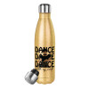 Glitter gold stainless steel thermos bottle, double-walled, 500ml