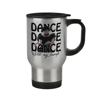 Wednesday dance dance dance, Stainless steel travel mug with lid, double wall 450ml