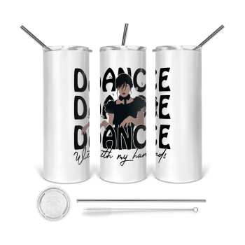 Wednesday dance dance dance, 360 Eco friendly stainless steel tumbler 600ml, with metal straw & cleaning brush