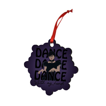 Wednesday dance dance dance, Christmas ornament snowflake wooden 7.5cm