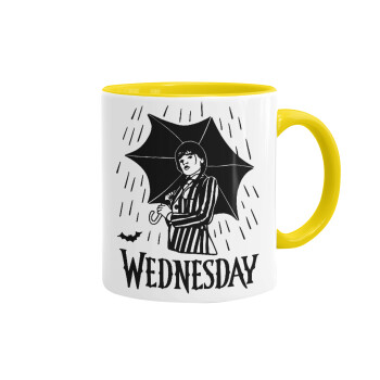 Wednesday Addams, Mug colored yellow, ceramic, 330ml