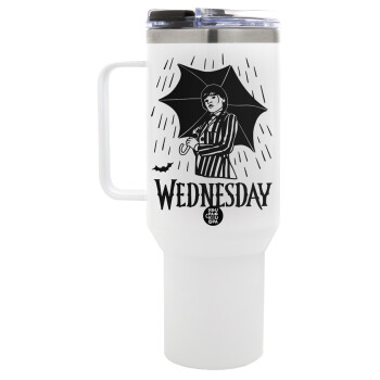 Wednesday Addams, Mega Tumbler με καπάκι, διπλού τοιχώματος (θερμό) 1,2L