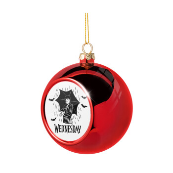 Wednesday Addams, Christmas tree ball Red 8cm