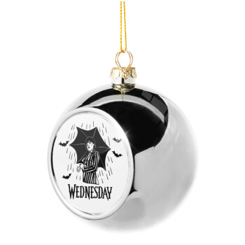 Wednesday Addams, Silver 8cm Christmas tree ball ornament