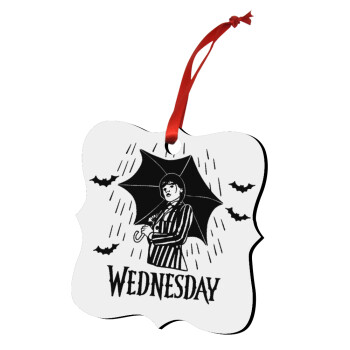 Wednesday Addams, Christmas ornament polygon wooden 7.5cm