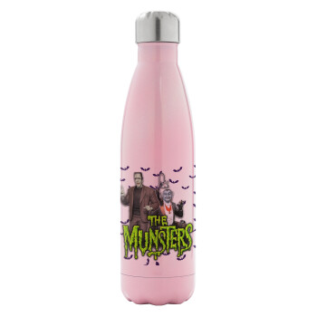 The munsters, Metal mug thermos Pink Iridiscent (Stainless steel), double wall, 500ml