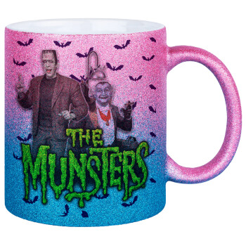 The munsters, Κούπα Χρυσή/Μπλε Glitter, κεραμική, 330ml