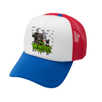 The munsters, Καπέλο Ενηλίκων Soft Trucker με Δίχτυ Red/Blue/White (POLYESTER, ΕΝΗΛΙΚΩΝ, UNISEX, ONE SIZE)