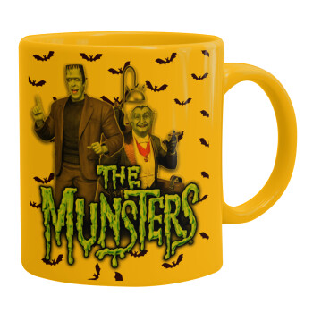 The munsters, Ceramic coffee mug yellow, 330ml