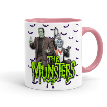 The munsters, Κούπα χρωματιστή ροζ, κεραμική, 330ml