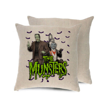 The munsters, Μαξιλάρι καναπέ ΛΙΝΟ 40x40cm περιέχεται το  γέμισμα