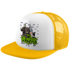 Adult Soft Trucker Hat with Yellow/White Mesh (POLYESTER, ADULT, UNISEX, ONE SIZE)