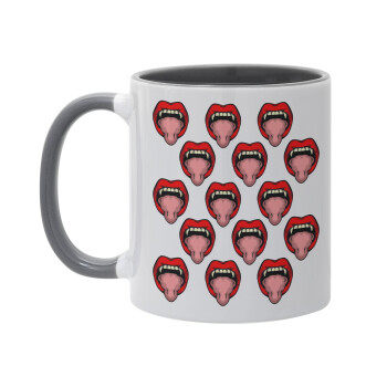 vampire lips, Mug colored grey, ceramic, 330ml