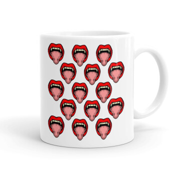 vampire lips, Ceramic coffee mug, 330ml (1pcs)