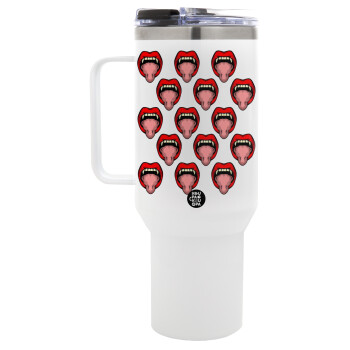 vampire lips, Mega Tumbler με καπάκι, διπλού τοιχώματος (θερμό) 1,2L