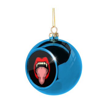 vampire lips, Blue Christmas tree ball ornament 8cm