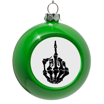 Middle finger, Green Christmas tree ornament bauble 8cm