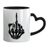 Mug heart black handle, ceramic, 330ml