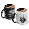 Color changing magic Mug, ceramic, 330ml when adding hot liquid inside, the black colour desappears (1 pcs)