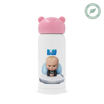 The boss baby, Pink stainless steel thermal flask, 320ml