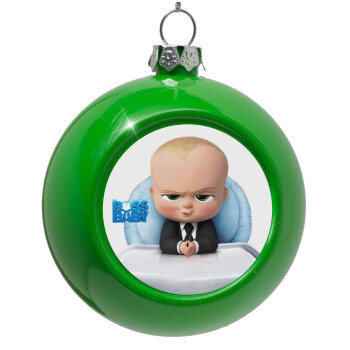 The boss baby, Στολίδι Χριστουγεννιάτικη μπάλα δένδρου Πράσινο 8cm