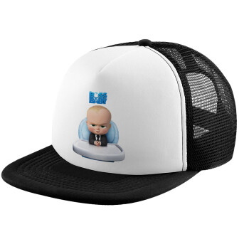 The boss baby, Καπέλο παιδικό Soft Trucker με Δίχτυ ΜΑΥΡΟ/ΛΕΥΚΟ (POLYESTER, ΠΑΙΔΙΚΟ, ONE SIZE)