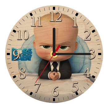 The boss baby, Ρολόι τοίχου ξύλινο plywood (20cm)