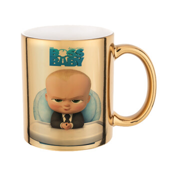 The boss baby, Κούπα κεραμική, χρυσή καθρέπτης, 330ml