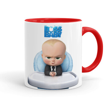 The boss baby, Κούπα χρωματιστή κόκκινη, κεραμική, 330ml