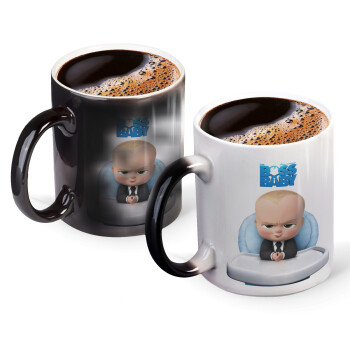 The boss baby, Color changing magic Mug, ceramic, 330ml when adding hot liquid inside, the black colour desappears (1 pcs)