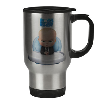 The boss baby, Stainless steel travel mug with lid, double wall 450ml