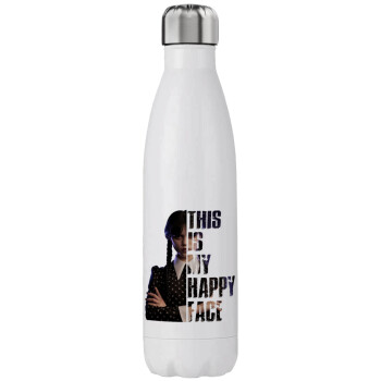 Wednesday, This is my happy face, Stainless steel, double-walled, 750ml