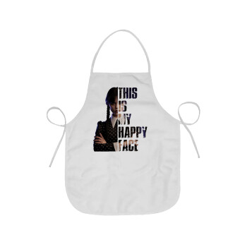 Wednesday, This is my happy face, Chef Apron Short Full Length Adult (63x75cm)