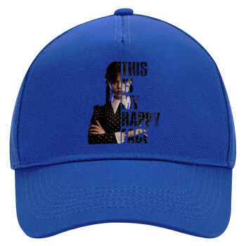 Wednesday, This is my happy face, Ultimate Adult Hat BLUE, (100% COTTON DRILL, ADULT, UNISEX, ONE SIZE)