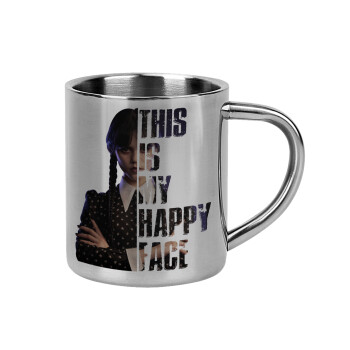 Wednesday, This is my happy face, Mug Stainless steel double wall 300ml