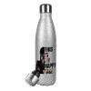 Metallic Glitter Silver Thermos Flask (Stainless steel), double-walled, 500ml