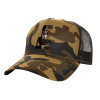 Adult Structured Trucker Hat, with Mesh, (Camouflage) Army (100% COTTON, ADULT, UNISEX, ONE SIZE)